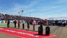 Mayte Pérez, en el Gran Premio de Aragón de motociclismo, en el circuito de Motorland