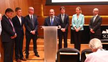 Lambán asiste a la presentación de un proyecto de economía circular en la bodega Sommos