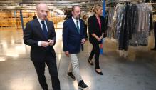Lambán visita la Plataforma Europa de INDITEX y su nueva ampliación