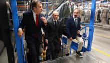 Lambán visita la Plataforma Europa de INDITEX y su nueva ampliación
