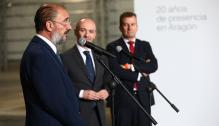 Lambán visita la Plataforma Europa de INDITEX y su nueva ampliación