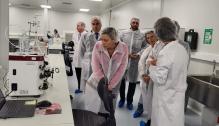 Marta Gastón en la inauguración de Levprot Bioscience en Calatayud