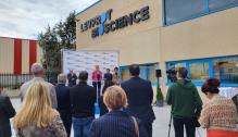 Marta Gastón en la inauguración de Levprot Bioscience en Calatayud