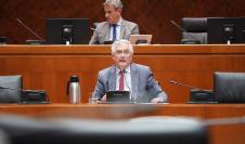 El consejero de Agricultura, Ganadería y Medio Ambiente, Joaquín Olona, durante la comparecencia de Presupuestos.