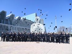 Cierre del último curso de Formación para el Ingreso en los Cuerpos de Policía Local de Aragón, el pasado marzo.