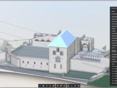 Captura de pantalla de la plataforma informática del Gobierno de Aragón. Detalle del modelado BIM del Monasterio de San Juan de la Peña.