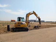 Inicio de las obras de adecuación de la helisuperficie de la base de Villanueva de Gállego.