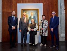 Inauguración de la exposición ‘El fluir del tiempo’, este martes en Madrid.