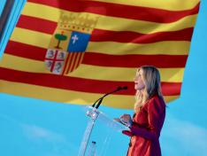 La vicepresidenta de Aragón, durante su intervención.