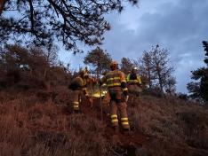 Un momento del simulacro en la Fuente Cerrada, en Teruel.