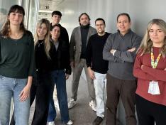 De izquierda a derecha: Cecilia Pesini, Lorena S Millán, Adanays Calvo, Mario Gil, Julián Pardo, Diego Sanchez, Ariel Ramírez y Carmen Oñate