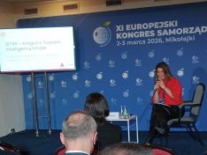 Gimeno, durante su exposición en el congreso que se desarrolla en Polonia.