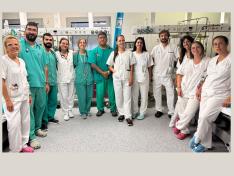 Parte del personal médico y de Urgencias del Hospital de Barbastro
