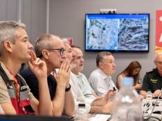 Reunión del CECOPI en la sala de crisis del 112