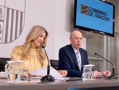 La vicepresidenta y el consejero de Sanidad en la rueda de prensa posterior al Consejo de Gobierno