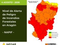 Nivel de Alerta por Incendios Forestales para este martes en Aragón