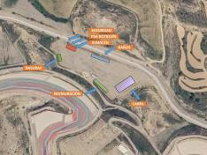 Plano de implantación en MotorLand Aragón.