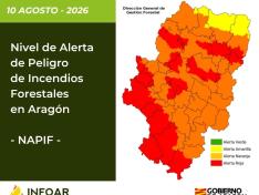 Nivel de Alerta de Peligro de Incendios Forestales (NAPIF) 10/08/26. INFOAR