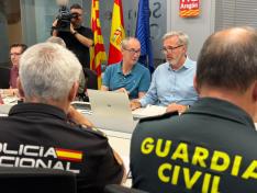 El presidente de Aragón, Jorge Azcón, durante la celebración del CECOPI.