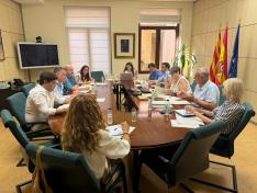 Reunión de la Mesa de Prevención de la Peste Porcina Africana celebrada este martes en la Consejería de Agricultura, Ganadería y Alimentación.
