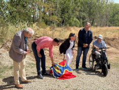 Autoridades en el acto institucional celebrado en Oliete