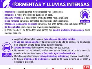 Consejos de autoprotección ante tormentas y lluvias intensas