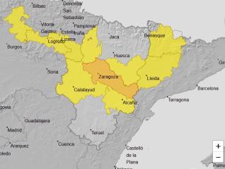 Aviso naranja por temperaturas máximas en Ribera del Ebro