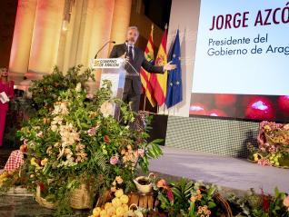 El presidente Azcón, en la presentación de la nueva campaña de Alimentos de Aragón.