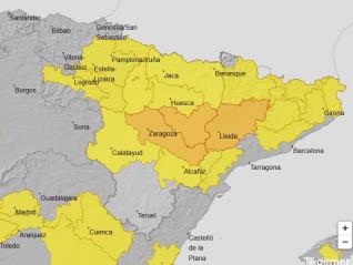 Aviso naranja por temperaturas máximas, 21 de junio.