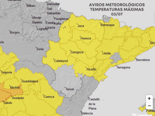 Avisos por temperaturas máximas para el jueves, 3 de julio