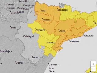 El aviso naranja por lluvias se extiende por toda la provincia de Huesca
