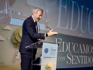 El presidente Azcón, en el I Congreso Autonómico Escuelas Católicas de Aragón 'Educamos con sentido'.