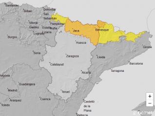 Ampliado el aviso de nivel naranja por nevadas en el Pirineo oscense.