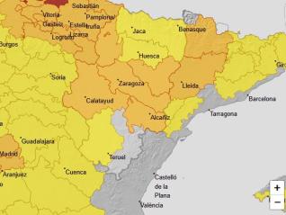 Avisos por temperaturas máximas en Aragón, miércoles 24 de junio.
