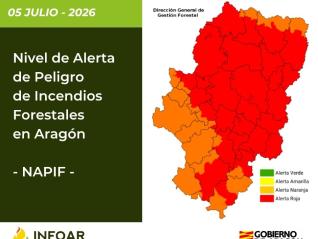Nivel de Alerta de Peligro de Incendios Forestales (NAPIF) 05/7/26. INFOAR
