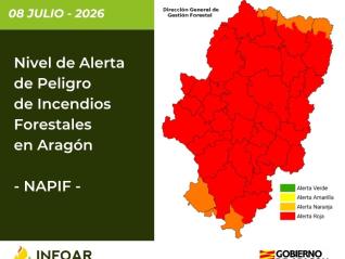 Nivel de Alerta de Peligro de Incendios Forestales (NAPIF) 08/7/26. INFOAR