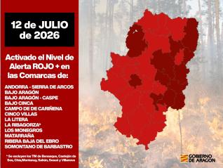 Alerta rojo plus en 12 comarcas, con excepciones en varios términos municipales en La Ribagorza