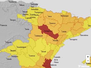 Avisos por altas temperaturas, miércoles 15 de julio en Aragón.