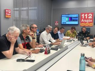 Reunión del CECOPI esta mañana en la sala de crisis del 112.