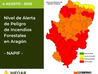 Nivel de Alerta por Incendios Forestales para este martes en Aragón