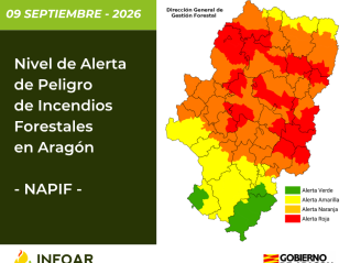 Nivel de Alerta de Peligro de Incendios Forestales (NAPIF) 09/09/26. INFOAR
