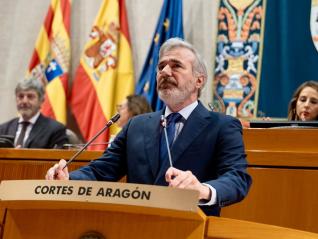 El presidente Azcón, en el pleno de las Cortes de Aragón del este jueves, 10 de septiembre de 2026.