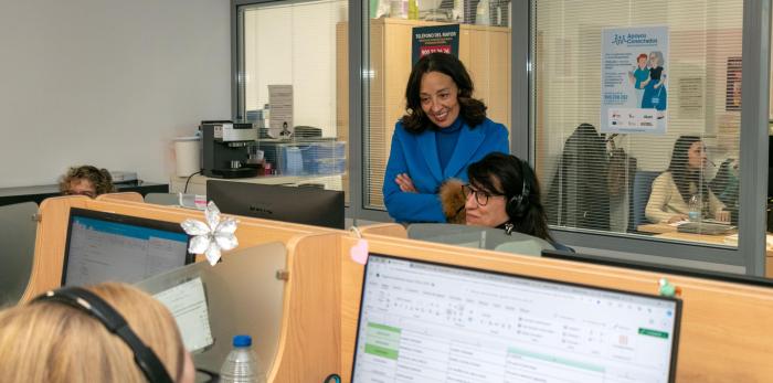 Susín ha estado este mediodía en el centro de día Josemi Monserrate, de Dfa, en Zaragoza