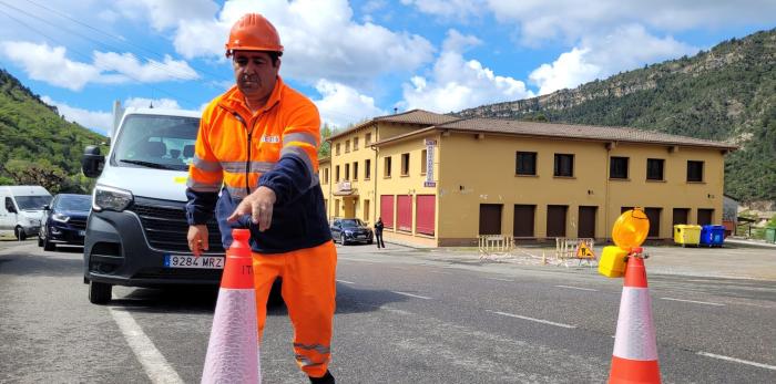 Imágenes de la reapertura de la A-139 y de la supervisión de la actuación en el talud y la calzada.
