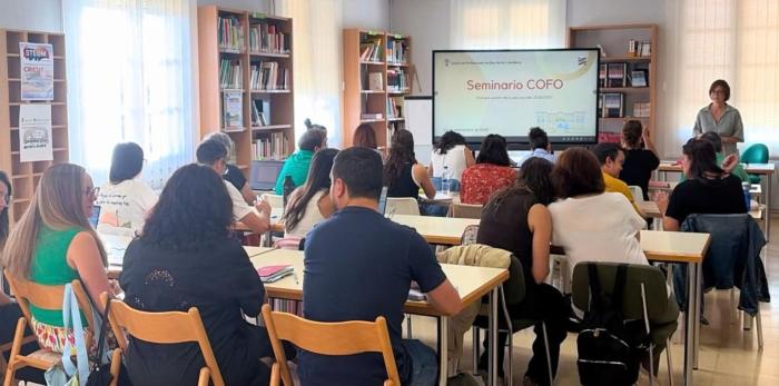 Asistentes a la jornada de COFOs en el CP de Ejea de los Caballeros