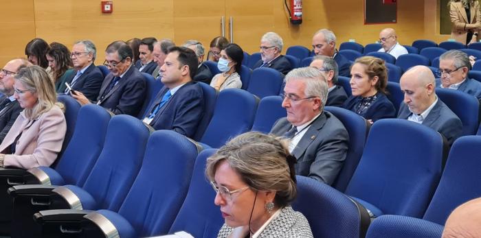 Olona durante la sesión plenaria en el salón de actos del Ministerio.