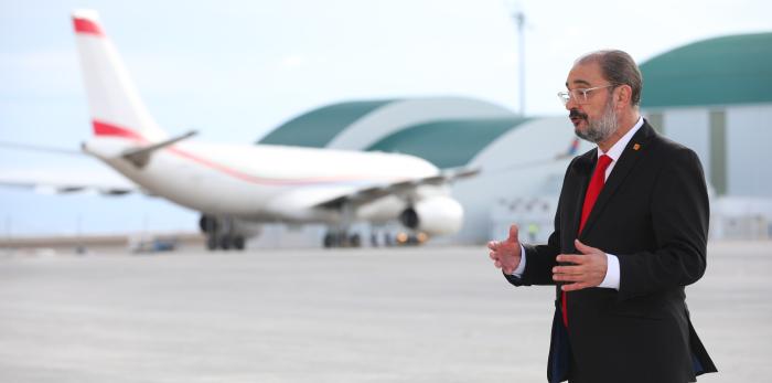 El Presidente de Aragón ha felicitado el año desde el aeropuerto de Teruel, provincia que es símbolo del éxito colectivo del autogobierno