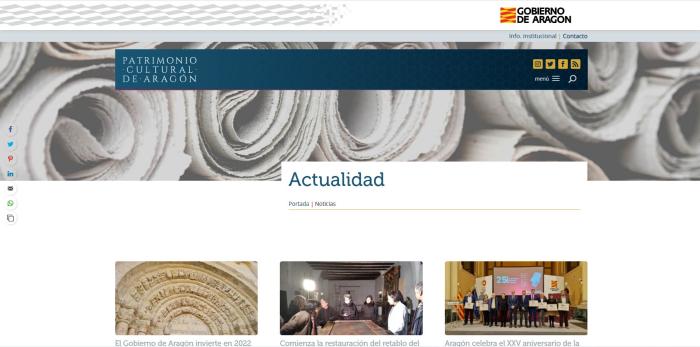 Nueva web de Patrimonio Cultural de Aragón