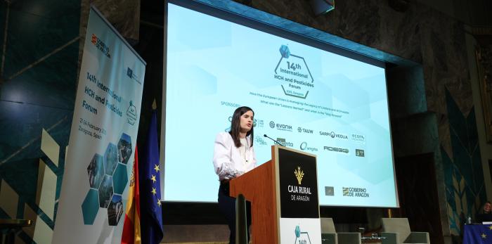 La directora gerente de SARGA, Victoria Esteruelas, durante la inauguración del foro.