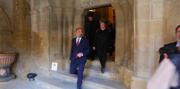 Lambán visita las obras de San Pedro el Viejo y el Círculo Católico